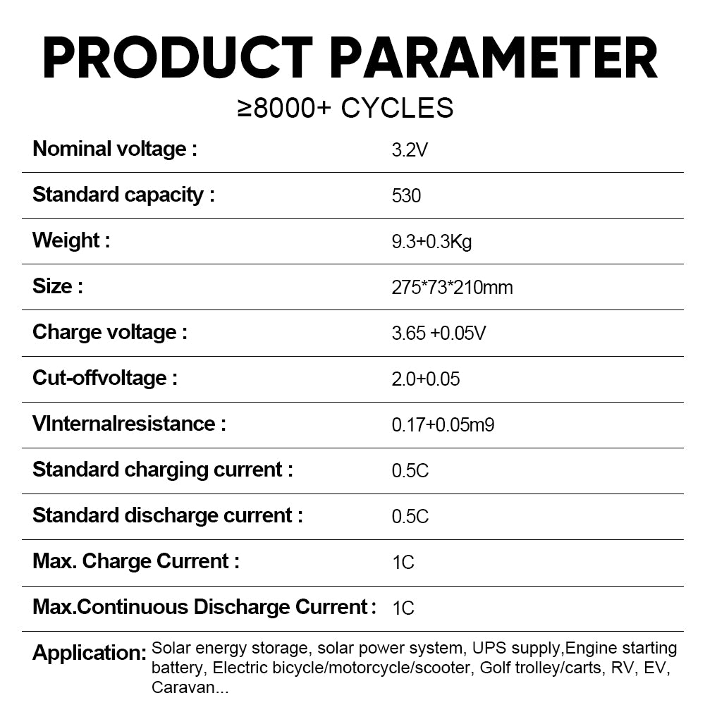 Brand New-CATL 530Ah LiFePO4 Battery 8000 Cycles-Ships from China