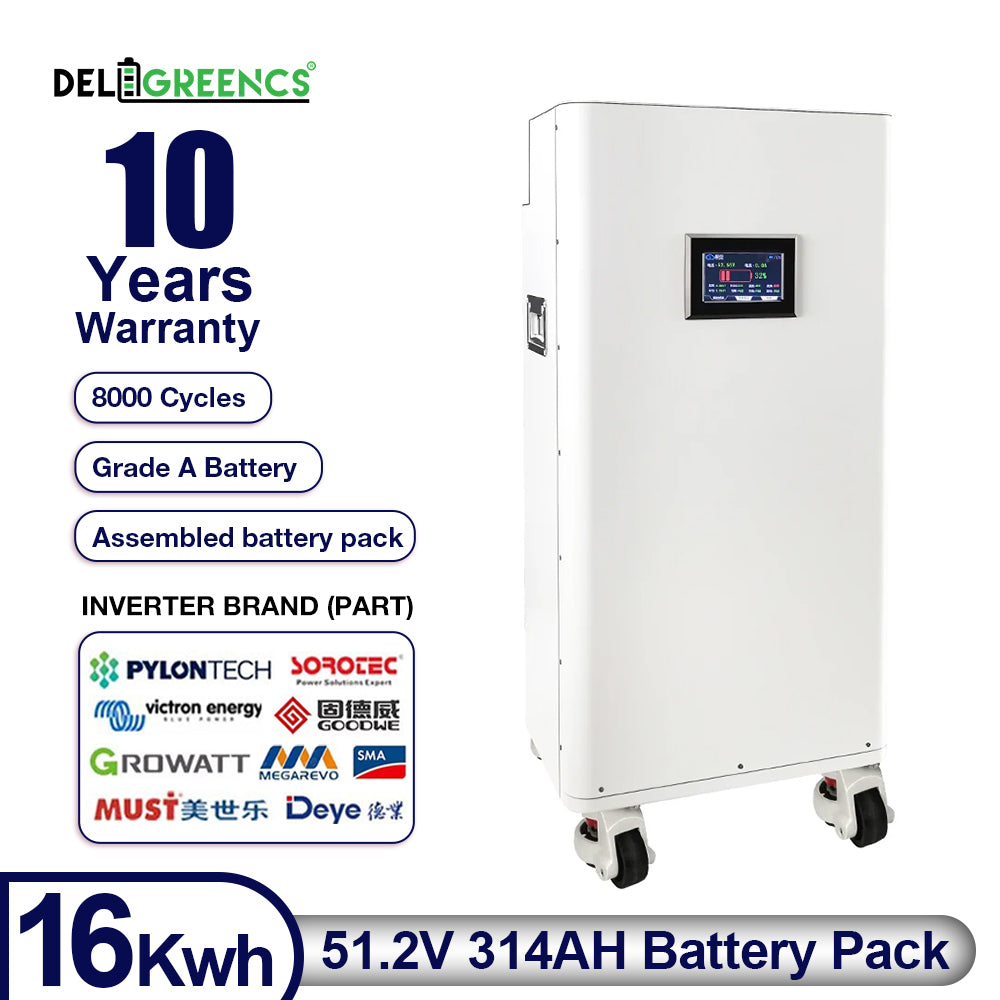 Pre-assembled 16kWh 51.2V 314AH LiFePO4 Solar Syestem Battery Pack ,Built-in BMS , air circuit breaker, fire extinguisher