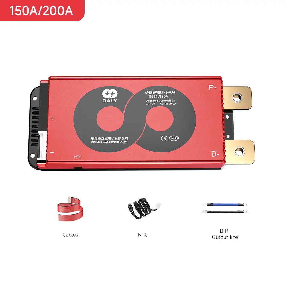 Free Shipping- DALY 100A 150A 200A Hardware BMS WITH NTC K&M Series