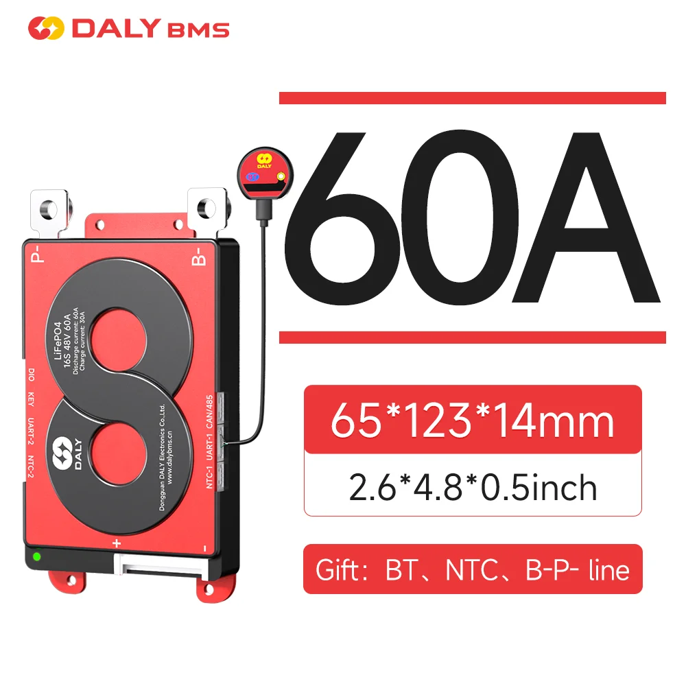 Free Shipping- DALY 40A 60A 100A Smart BMS WITH NTC 3S to 24S K Series