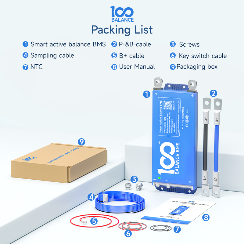 Daly 250A WiFi & Bluetooth BMS for LiFePO4 Batteries, Active Balancing, 4S to 24S, 12–48V, 100–500A
