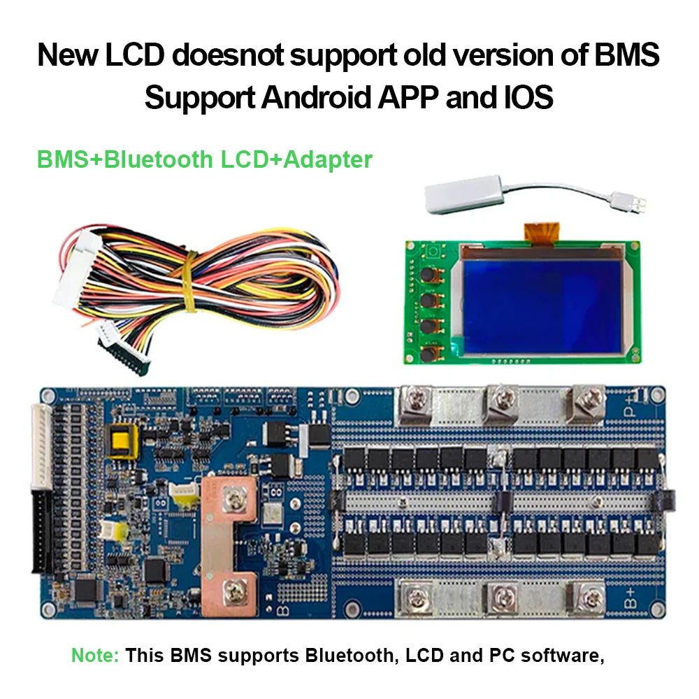 Free Shipping-Lifepo4 V2 Seplos Smart BMS 16S 100A 150A 200A With LCD NTC Deye Growatt Inverter