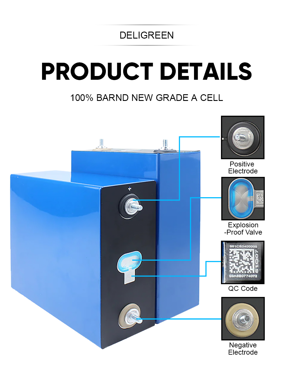 EU Stock-CATL 314AH Lifepo4 Battery Grade A 8000 Cycles Brand New Grade A