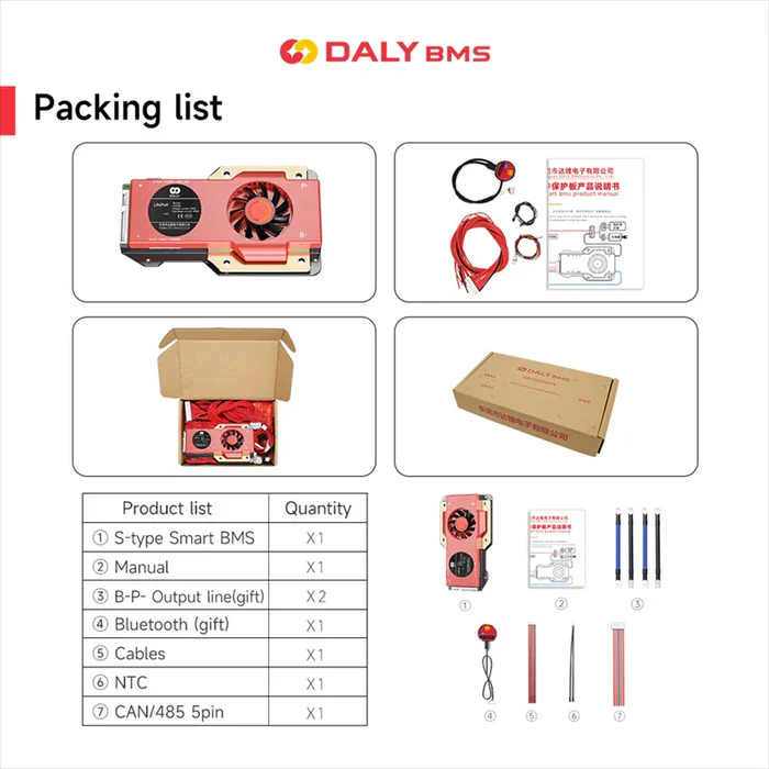 Free Shipping- DALY 250A 300A 400A 500A Smart BMS WITH NTC 3S to 24S S Series