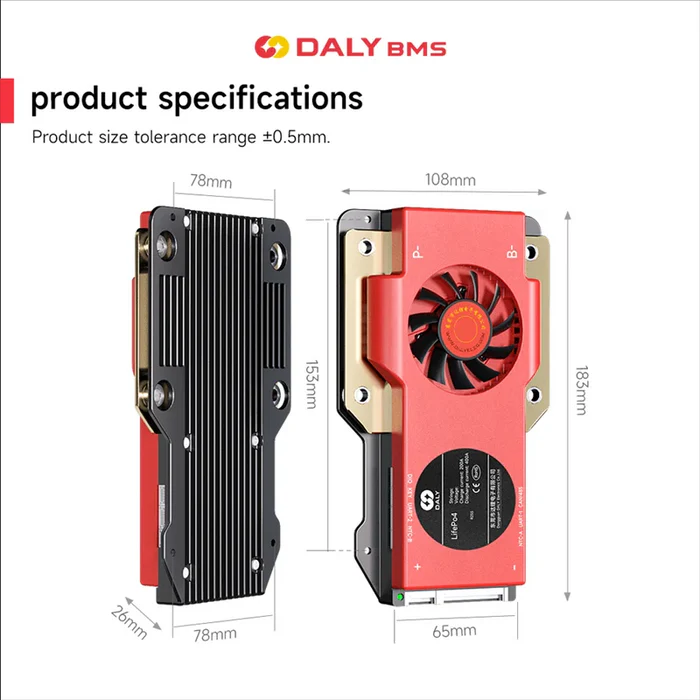 Free Shipping- DALY 250A 300A 400A 500A Smart BMS WITH NTC 3S to 24S S Series