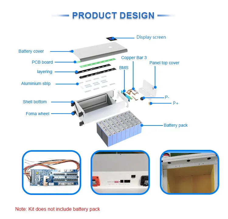 Free Shipping& Free Tax& With Cells - Seplos 3.0 Battery Pack 51.2V Power Bank Lifepo4 With Active Balancer Built In BMS