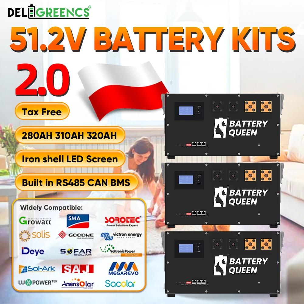 Lifepo4 Stacked Battery Case 48V 51.2V Built In CAN RS485 BMS