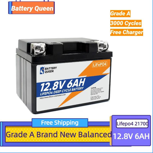 Free Shipping -12.8V 6AH Grade A Lifepo4 Power Bank Storage Battery Pack Rechargeable