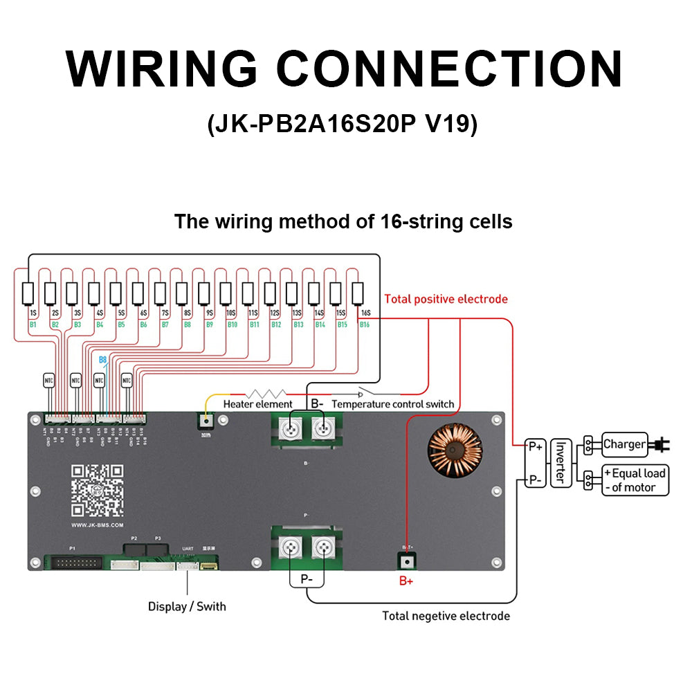 JK-PB2A16S30P V19 JIKONG Smart Inverter for LiFePO4 Li-ion LTO