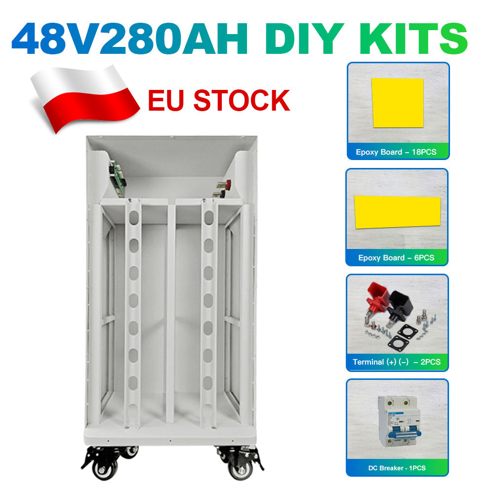 EUStock&FreeShipping&TaxFreeNoOtherAccessoriesDIY48VLiFePO4BatteryPackKitBox&UprightModelWhiteMetalPlateBox.
