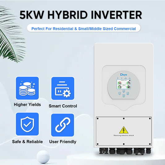 Deye 5KW Hybrid Solar Inverter with IP65 Protection - Advanced Photovoltaic Energy Solution