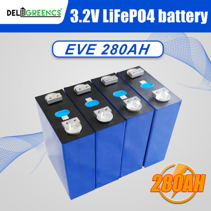 EVE- 280ah Double Stud V3 Grade A LiFePO4 3.2V Pristmatic Batteries Cells