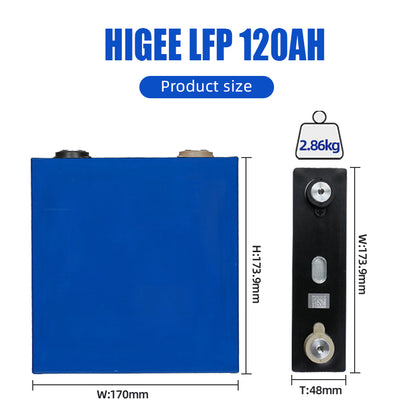 Free SHipping-HIGEE 120AH LifePO4 Battery Grade A 3500+ Cycles