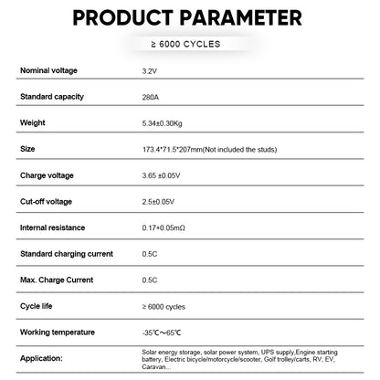 CATL 280AH LiFePO4 3.2V Battery 6000 Cycles Brand New Grade A