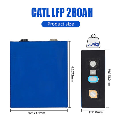 CATL- 280AH LiFePO4 3.2V Battery 6000+ Cycles Rechargeable Cells for Energy storage,Home Solar Energy,DIY battery Pack