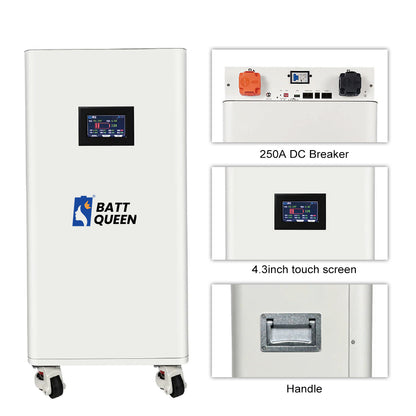 Pre-assembled 16kWh 51.2V 314AH LiFePO4 Solar Syestem Battery Pack ,Built-in BMS , air circuit breaker, fire extinguisher