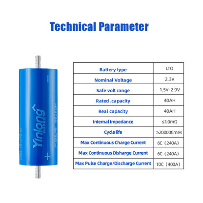 Free Shipping -40AH LTO battery 100% original Yinlong