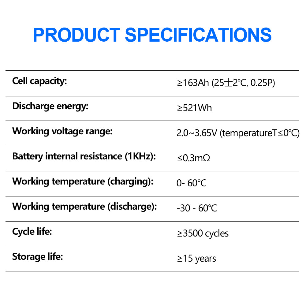CALB 163AH Lifepo4 Battery Grade A 3500+ Cycles Brand New Grade A