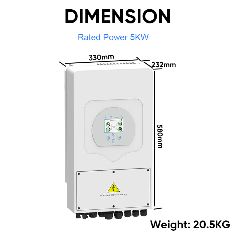 Deye 5KW Hybrid Solar Inverter with IP65 Protection - Advanced Photovoltaic Energy Solution