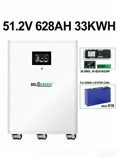 EU Stock-51.2V 628Ah LiFePO4 Battery DIY Kit - 33kWh Complete Pack with Cells | Smart BMS  for Home Solar Storage-Pre-sale