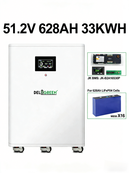 EU Stock-51.2V 628Ah LiFePO4 Battery DIY Kit - 33kWh Complete Pack with Cells | Smart BMS  for Home Solar Storage-Pre-sale
