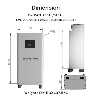 Free Shipping- Seplos 3.0 Battery Pack 51.2V Power Bank Lifepo4 With Active Balancer Built In BMS