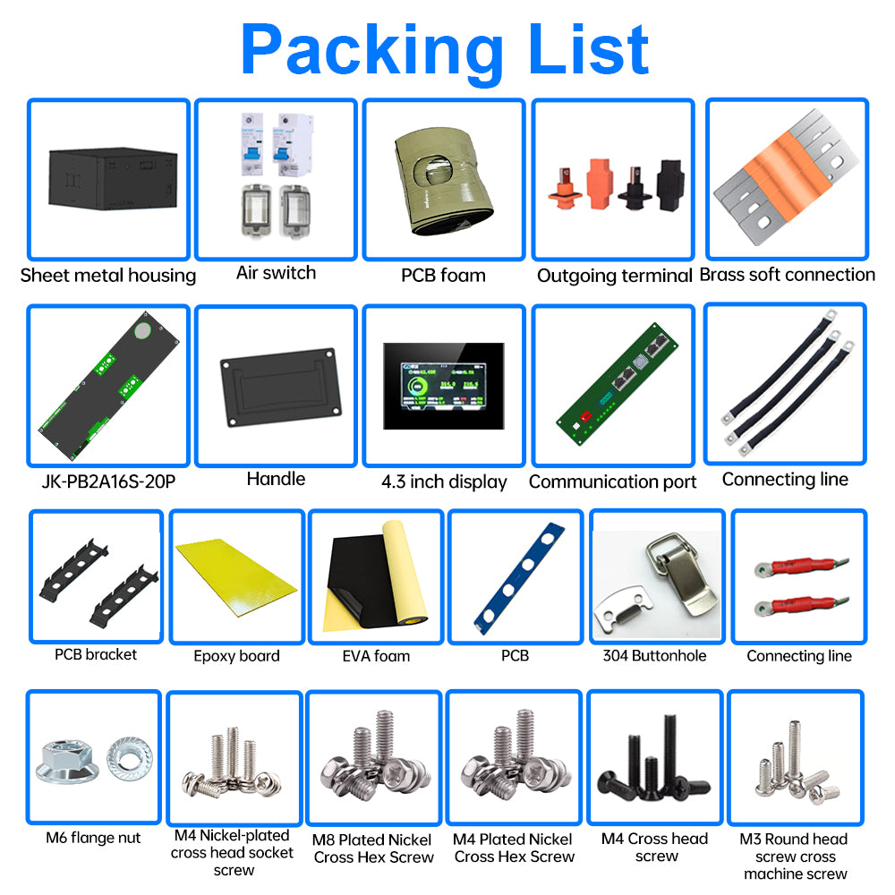 Free Shipping - 24V JK Stacked Lifepo4 Battery System DIY Kit built in BMS