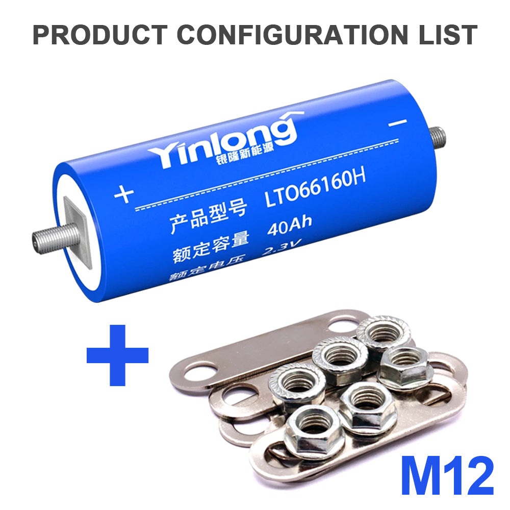 Yinlong -2.3V 40Ah Titanate Battery Cylindrical LTO Cell