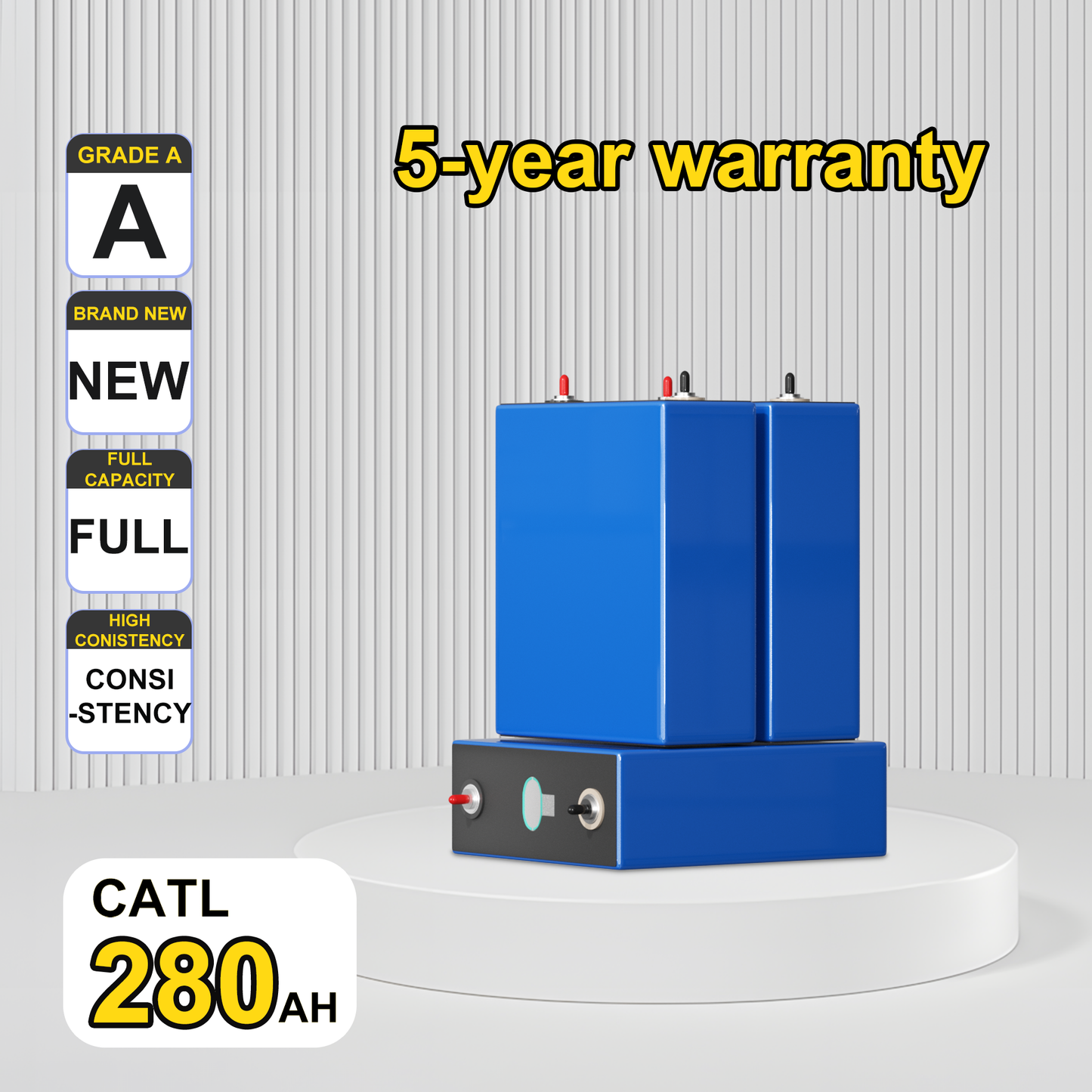 CATL- 280AH LiFePO4 3.2V Battery 6000+ Cycles Rechargeable Cells for Energy storage,Home Solar Energy,DIY battery Pack