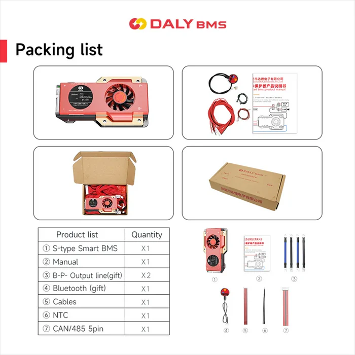 Free Shipping- DALY S Series Smart BMS WITH NTC 3S to 24S 250A 300A 400A 500A