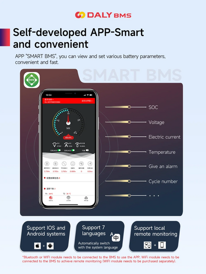 Livraison gratuite-DALY série K Smart BMS avec NTC 3S à 24S 40A 60A 100A 