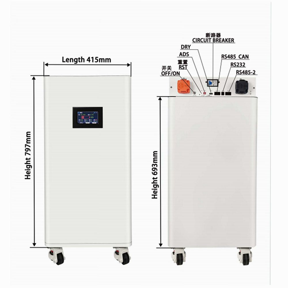 EU Stock & Free Shipping & Tax Free No Other Accessories DIY 48V LiFePO4 Battery Pack Kit Box & Upright Model White Metal Plate Box.