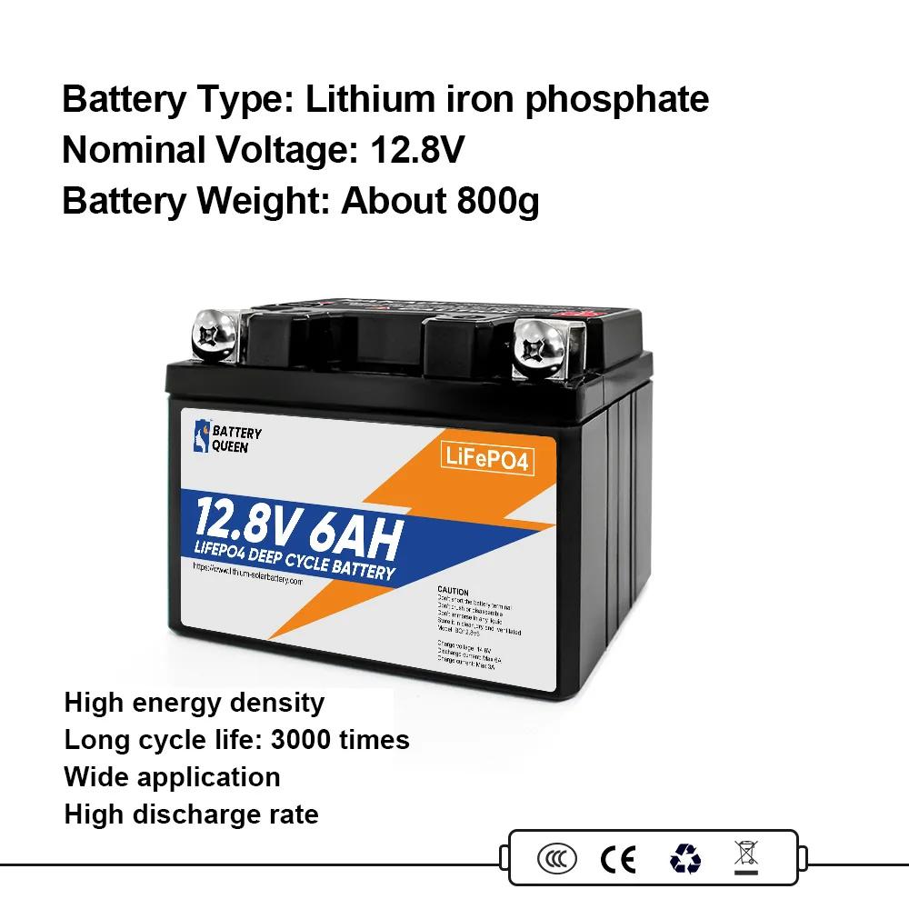 Livraison gratuite-12.8 V 6AH Grade A Lifepo4 batterie de stockage de batterie externe Rechargeable 