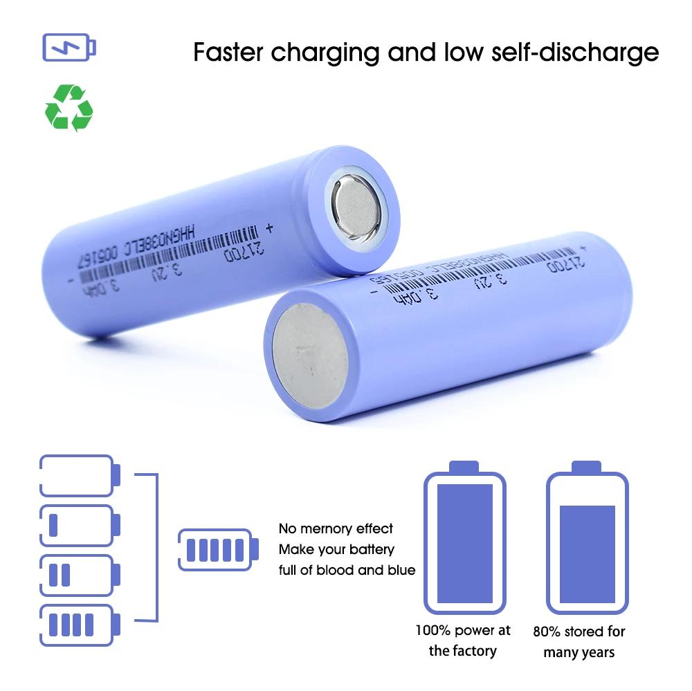 Pack de batteries rechargeables Lifepo4, 3000mAh, 21700, 3.2V, 3000 Cycles, pour lampe frontale et lampe de poche 