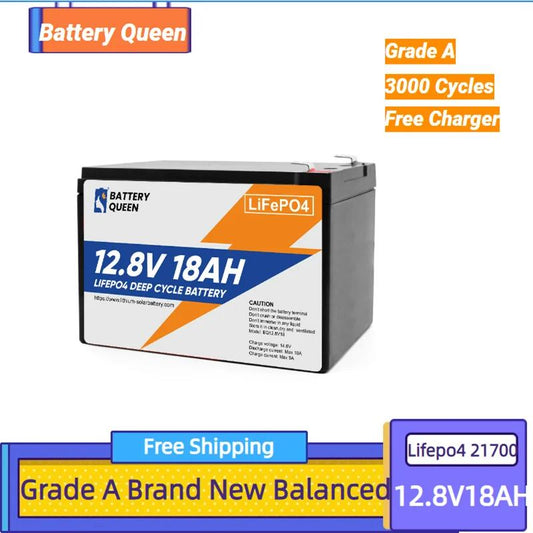 Free Shipping -12.8V 18AH Grade A Lifepo4 Power Bank Storage Battery Pack Rechargeable