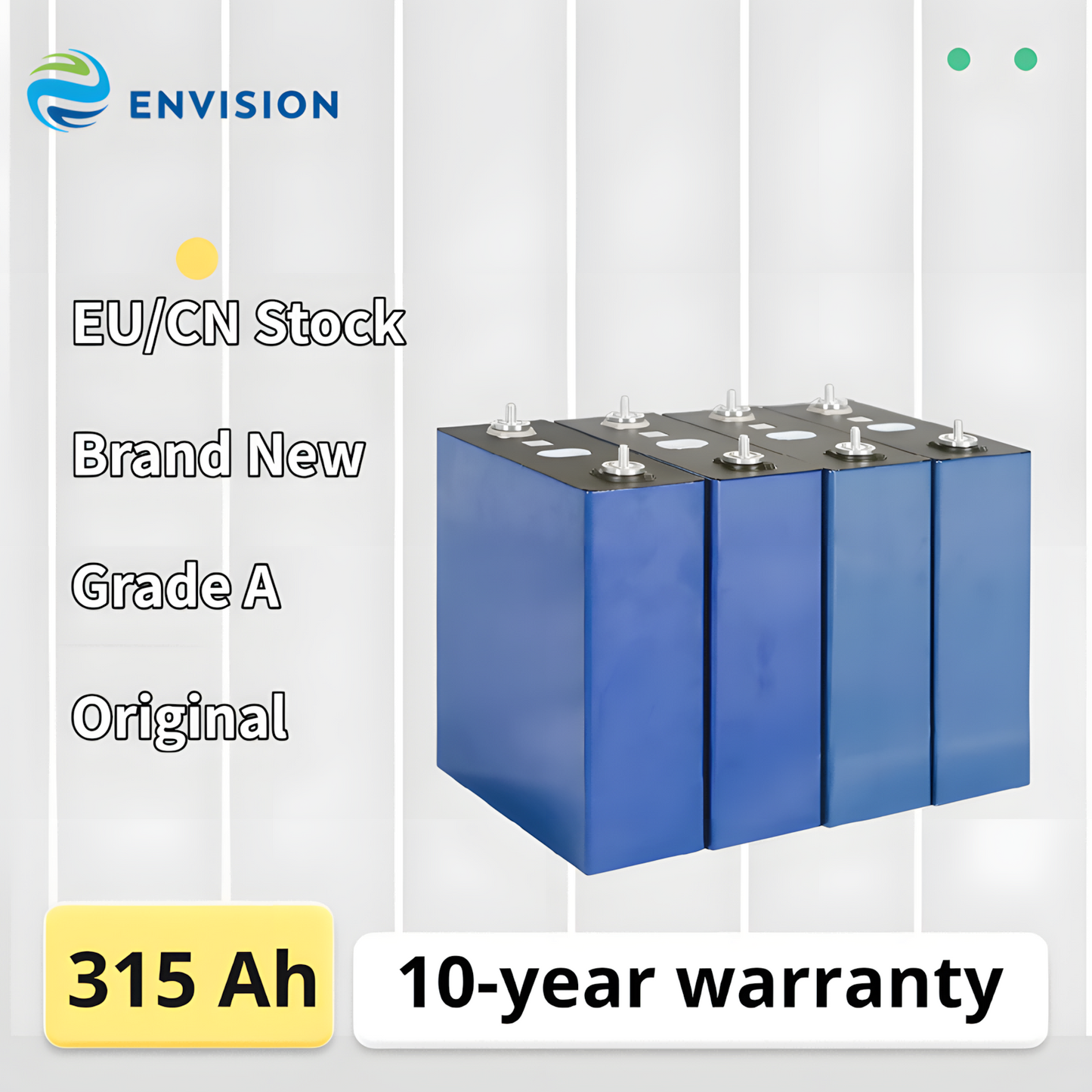 EU Stock- 2026 Envision 315Ah 3.2V LiFePO4 Grade A Prismatic Battery Cell for Energy Storage Systems